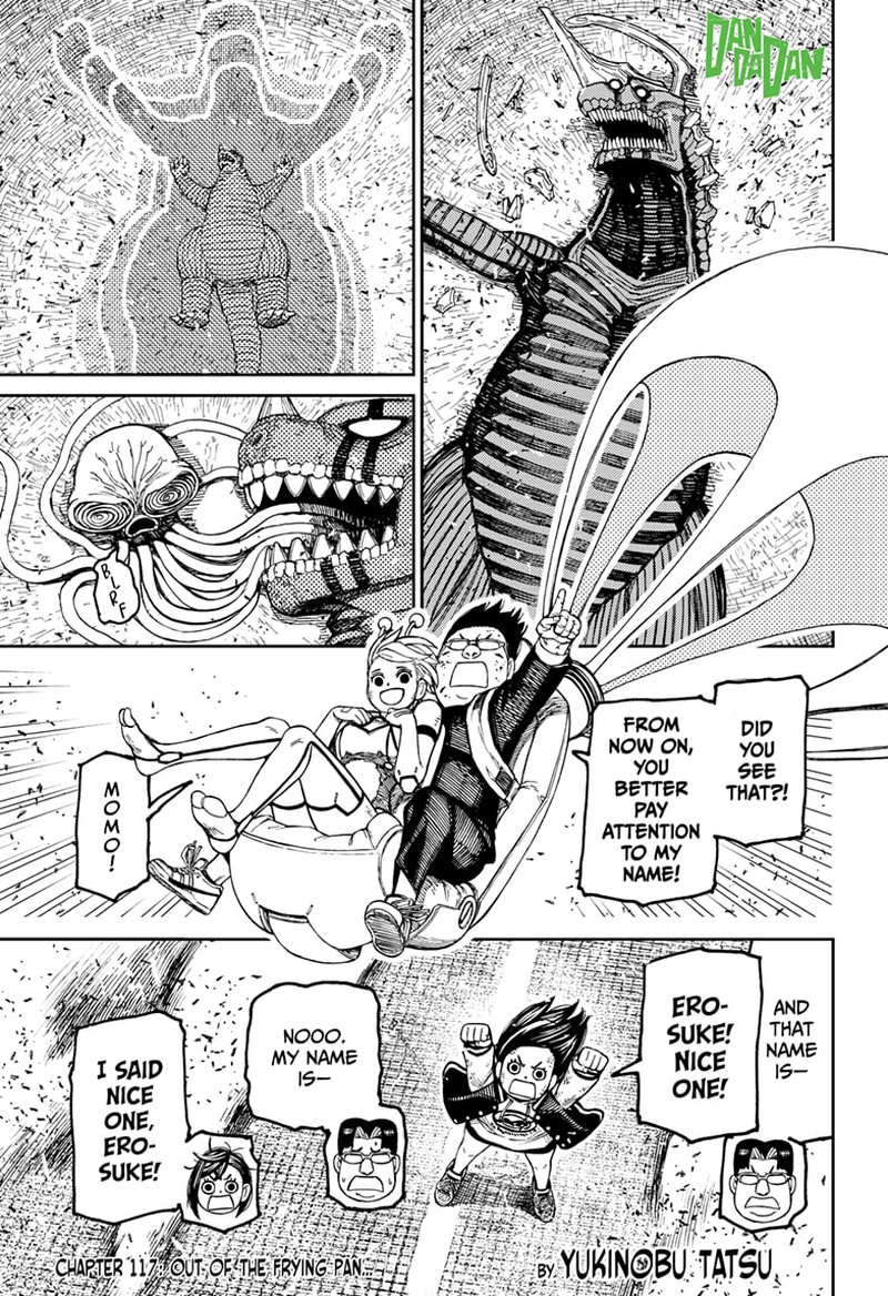 Dandadan Manga Chapter 117 page 1 - Out of the Frying Pan