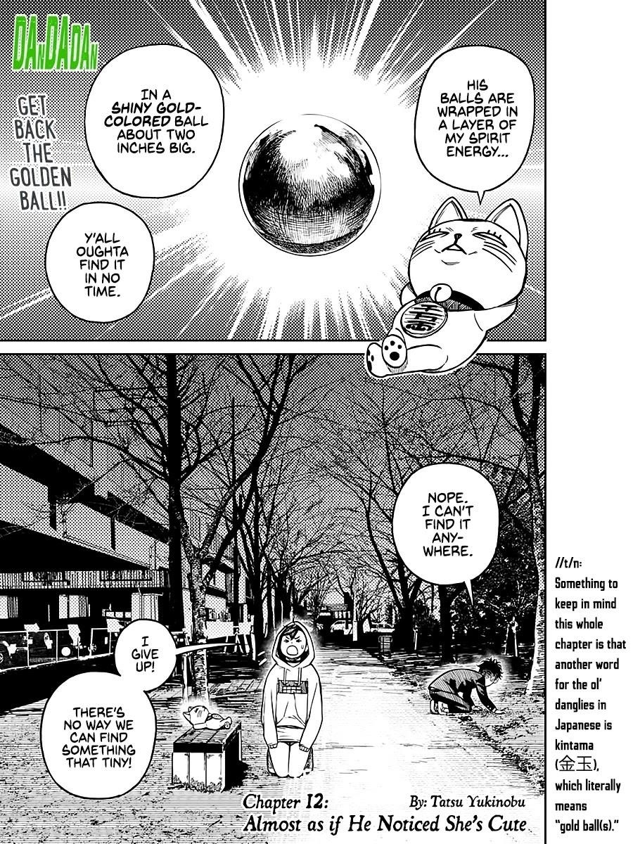 Dandadan Manga Chapter 12 page 1 - Seems He Finally Realized She's Cute