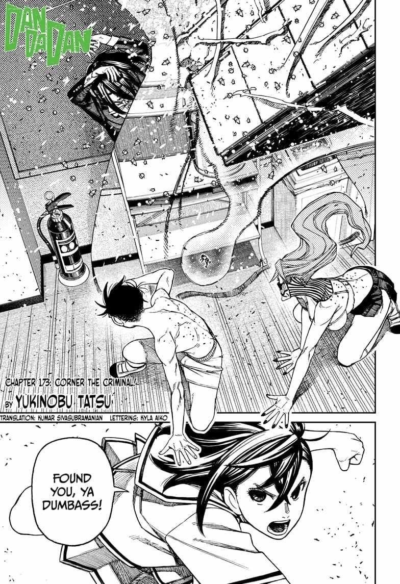 Dandadan Manga Chapter 173 page 1 - Corner the Criminal!
