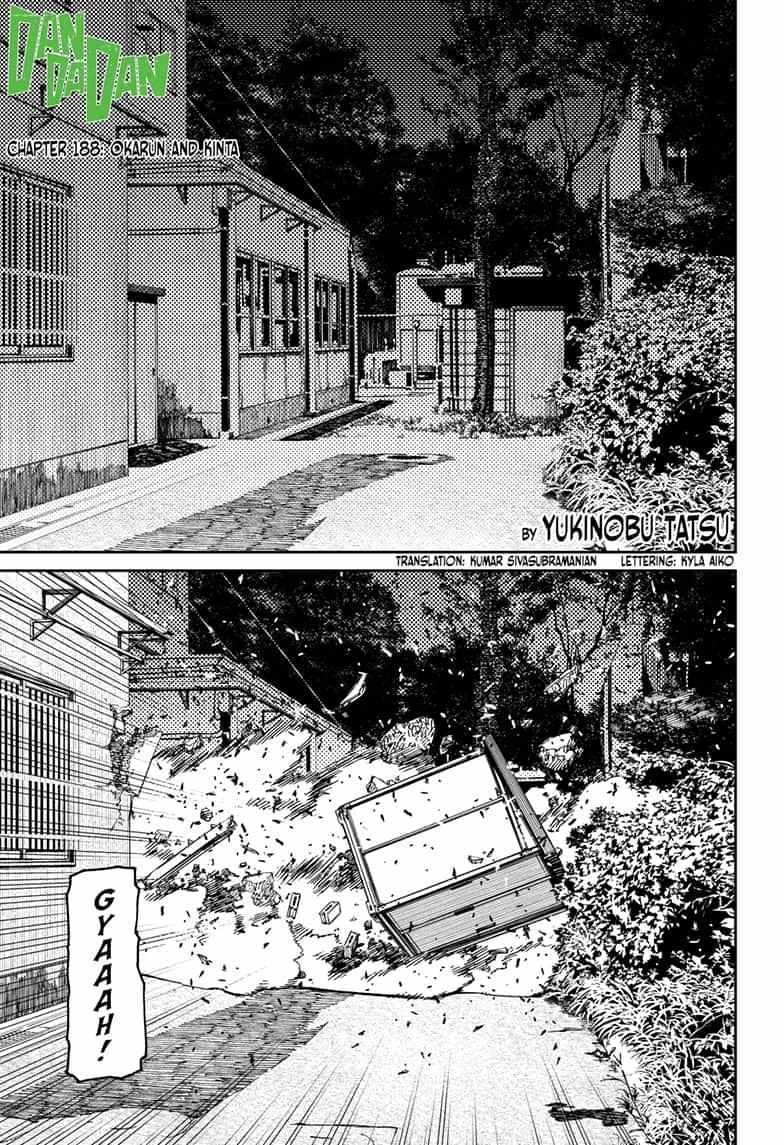 Dandadan Manga Chapter 188 page 1 - Okarun and Kinta