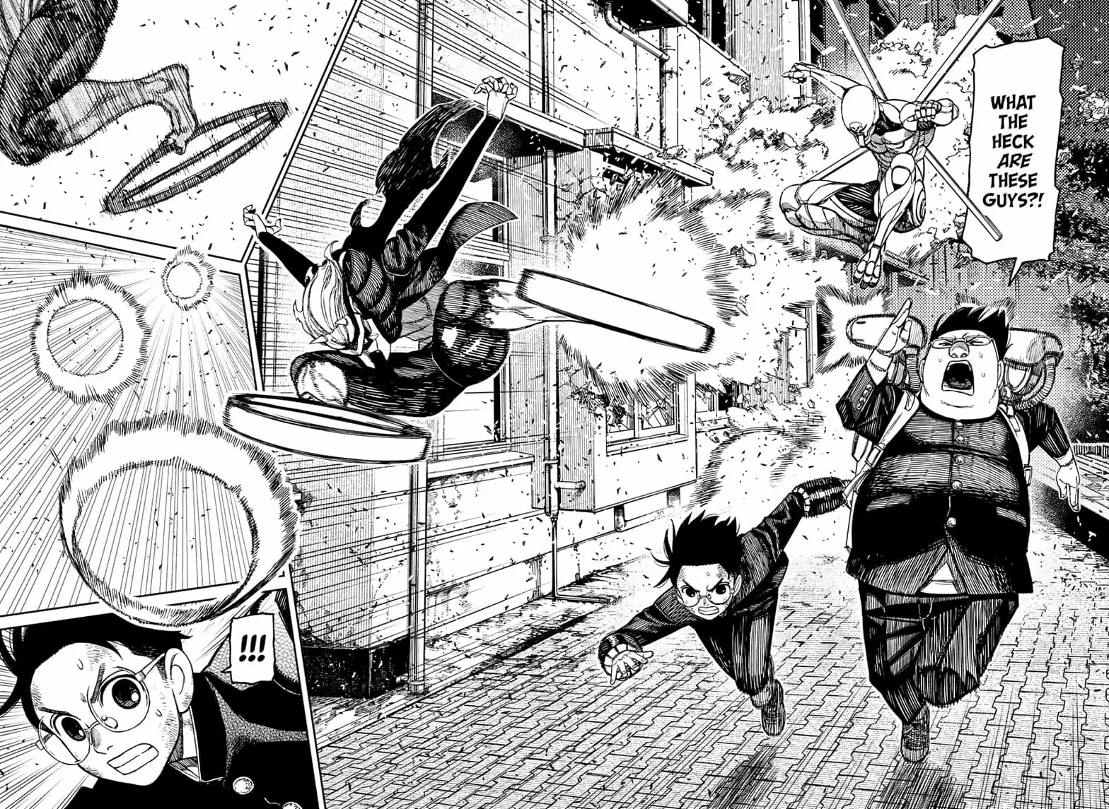 Dandadan Manga Chapter 188 page 2 - Okarun and Kinta