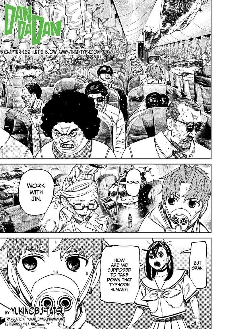 Dandadan Manga Chapter 196 page 1 - Let's Blow Away That Typhoon