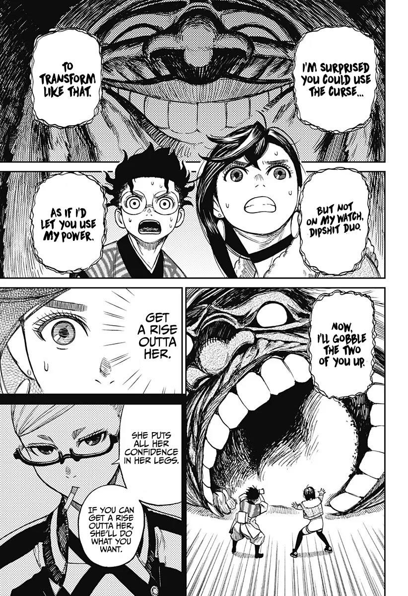 Dandadan Manga Chapter 5 page 11 - Kicking Turbo Granny's Ass