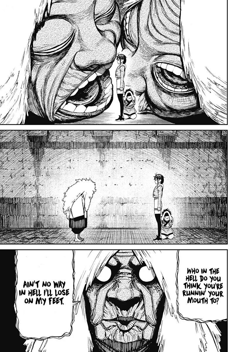 Dandadan Manga Chapter 5 page 13 - Kicking Turbo Granny's Ass