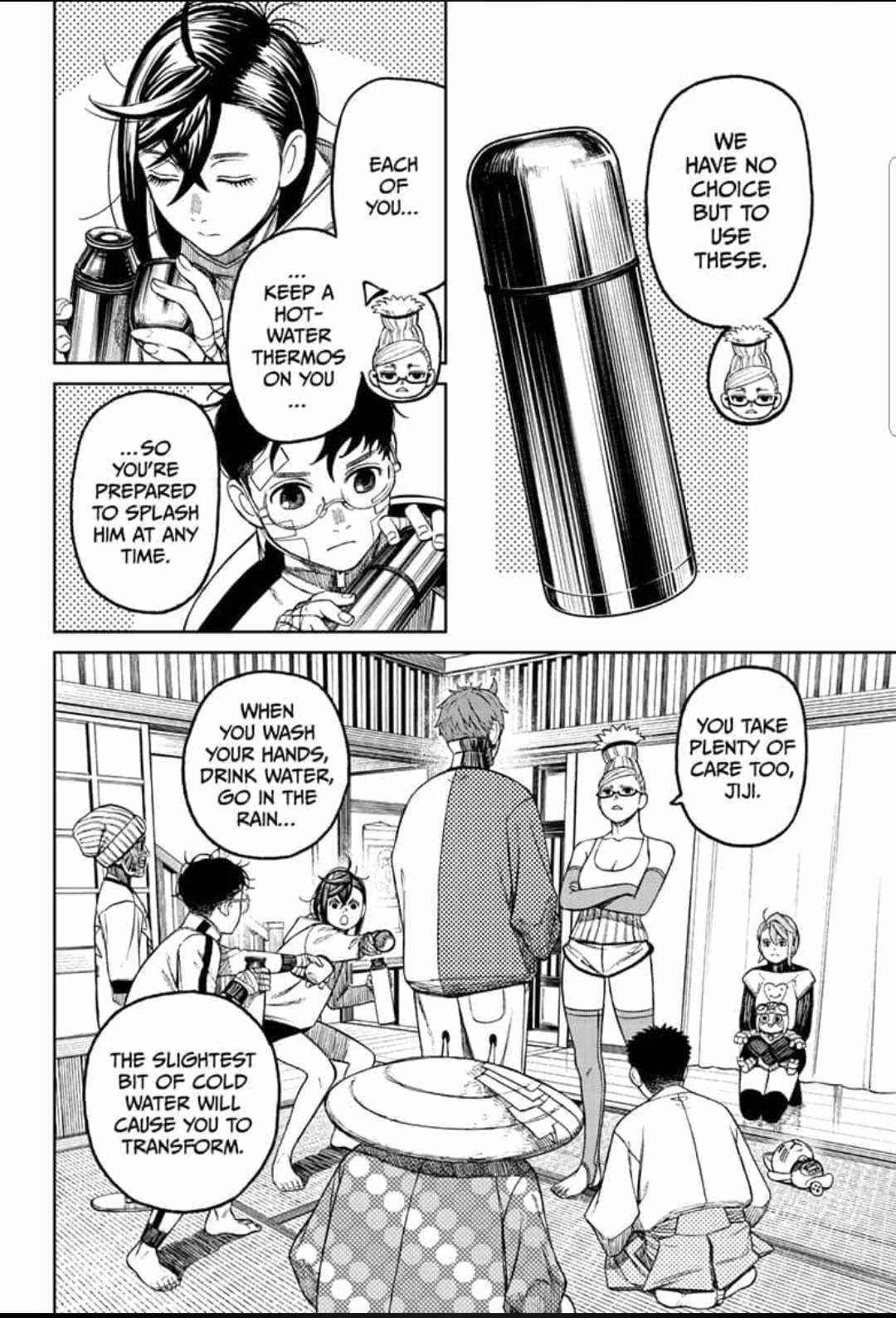 Dandadan Manga Chapter 50 page 6 - Let's All Carry Around Hot Water