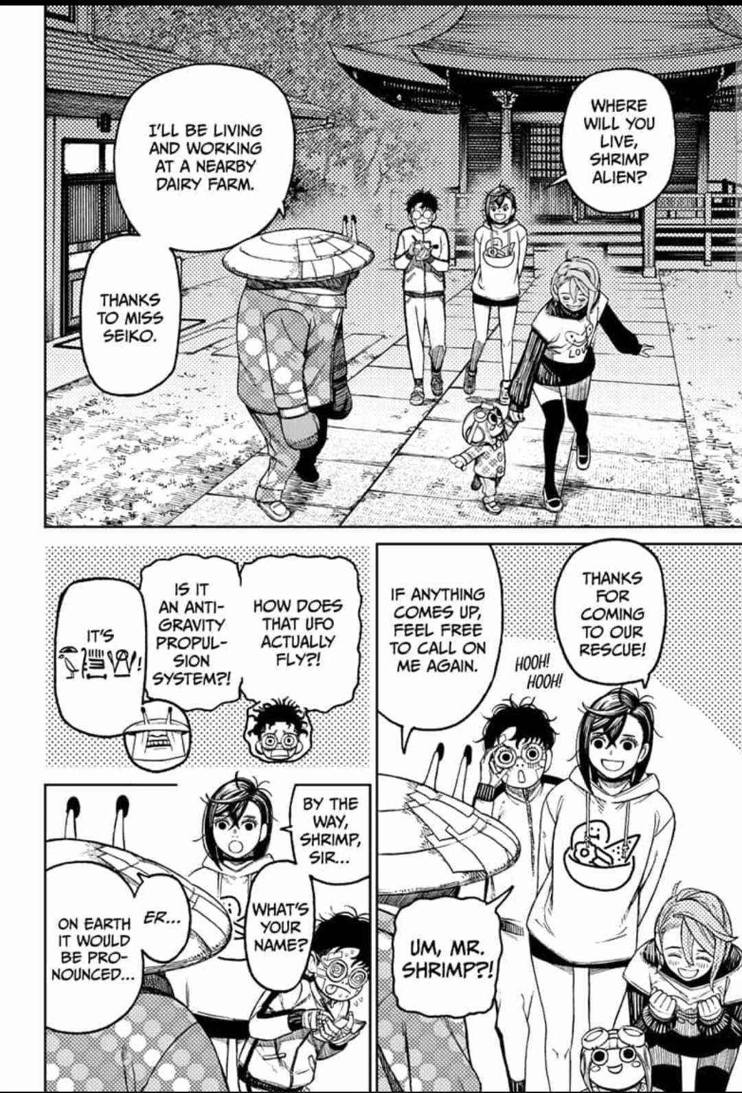 Dandadan Manga Chapter 50 page 8 - Let's All Carry Around Hot Water