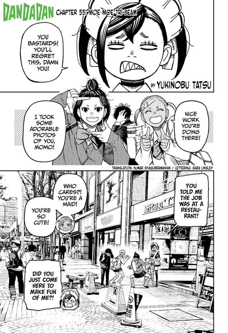 Dandadan Manga Chapter 55 page 1 - Moe Moe Tri-Beam