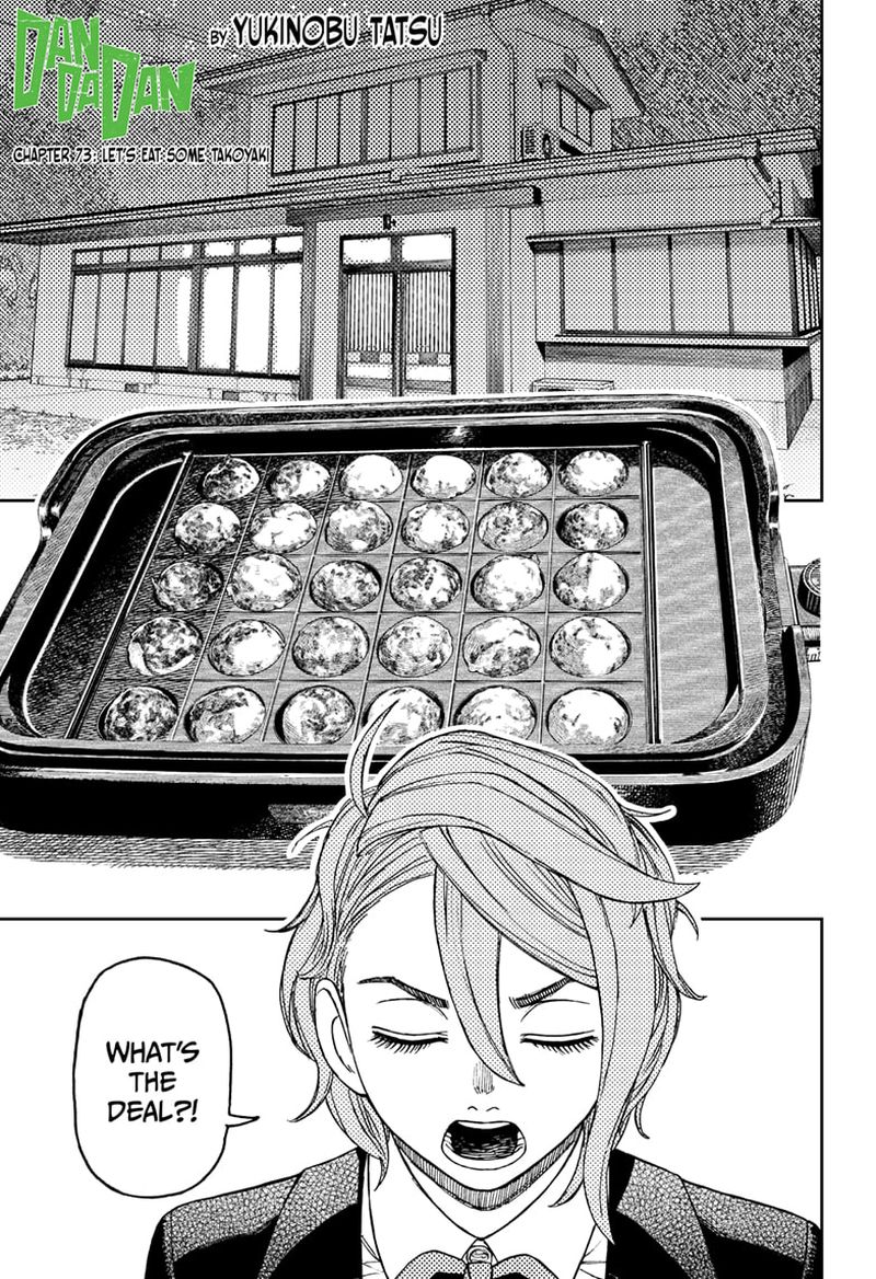 Dandadan Manga Chapter 73 page 1 - Let's Eat Some Takoyaki