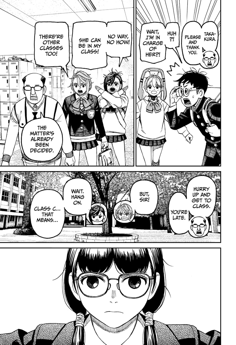 Dandadan Manga Chapter 76 page 17 - What Do We Do With Her?